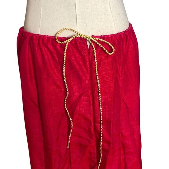 Bollywood Boho Maxi Lehenga Skirt Fuchsia Pink Gold Embroidered Peacocks - Picture 9 of 10